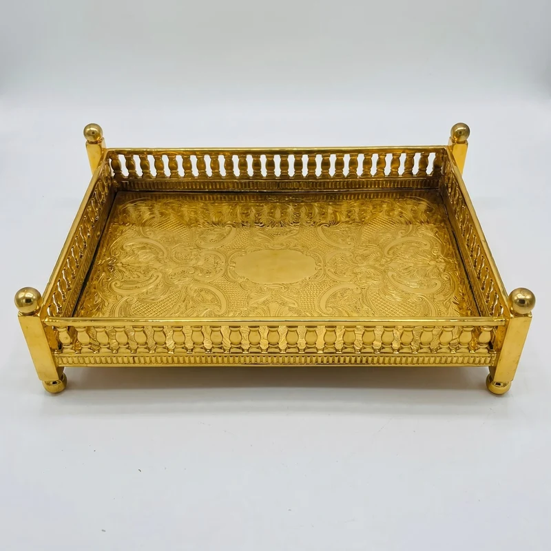Casa Padrino Luxus Messing Serviertablett Gold 32 cm