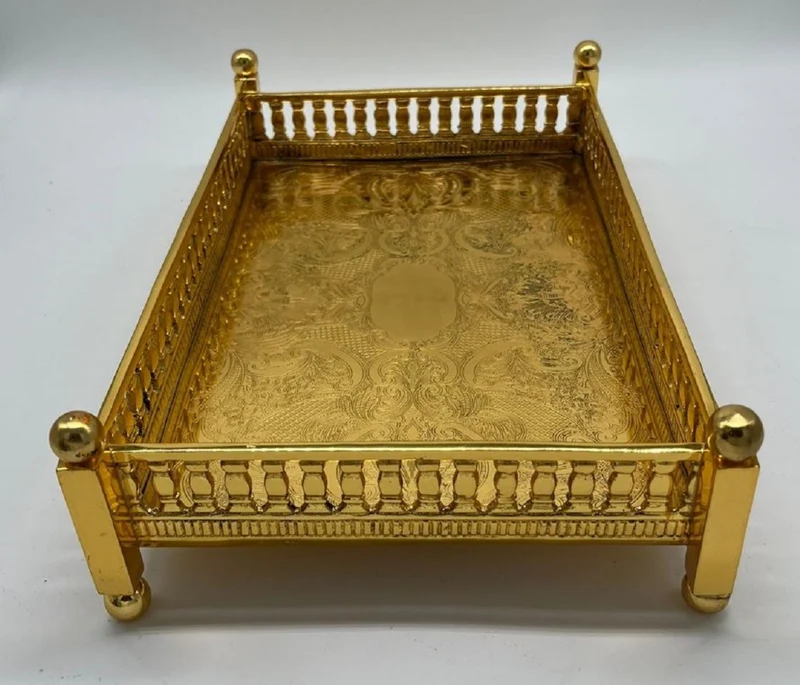 Casa Padrino Luxus Messing Serviertablett Gold 32 cm