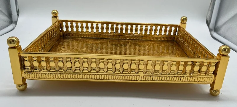 Casa Padrino Luxus Messing Serviertablett Gold 32 cm