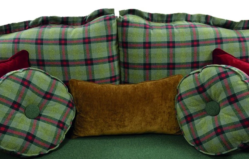 Casa Padrino Luxus Vintage Stil Sofa Grün / Rot / Dunkelbraun 185 x 98 x H. 85 cm - Massivholz Wohnzimmer Sofa mit elegantem Muster - Wohnzimmer Möbel - Luxus Möbel - Vintage Stil Möbel