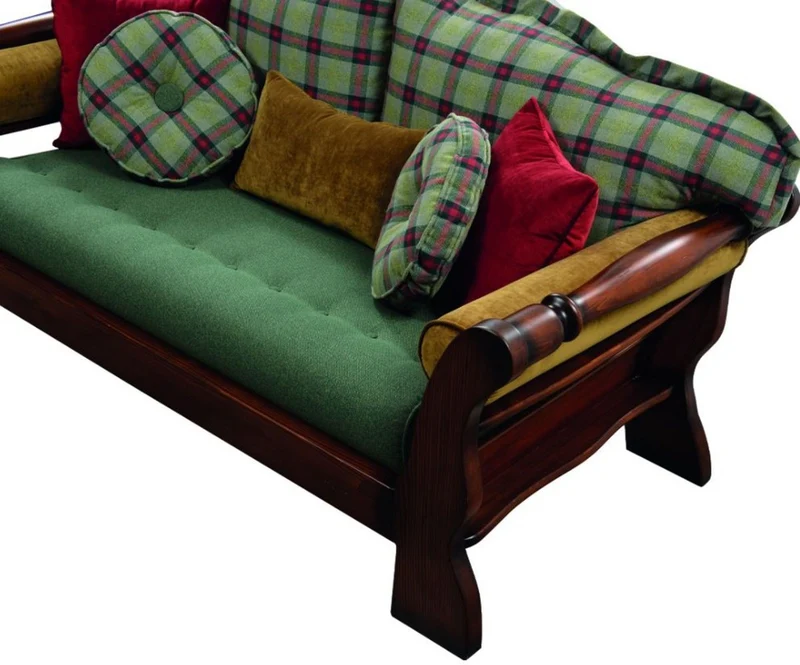 Casa Padrino Luxus Vintage Stil Sofa Grün / Rot / Dunkelbraun 185 x 98 x H. 85 cm - Massivholz Wohnzimmer Sofa mit elegantem Muster - Wohnzimmer Möbel - Luxus Möbel - Vintage Stil Möbel