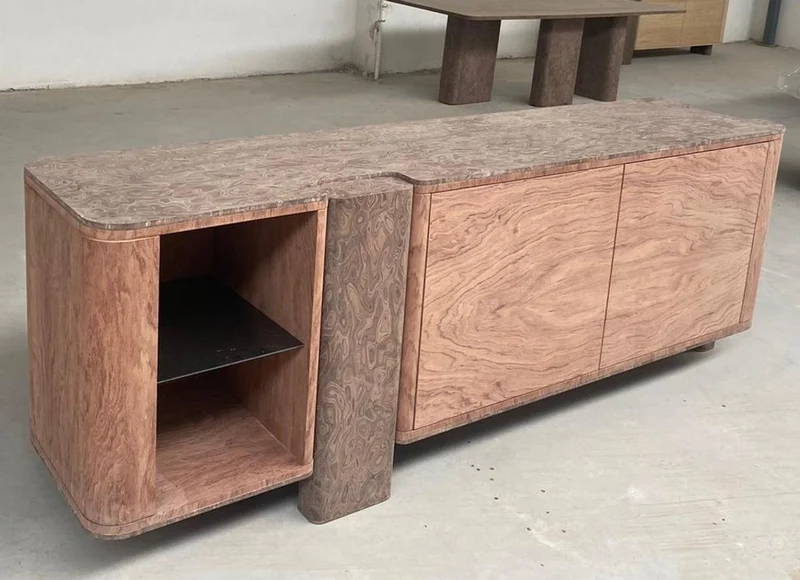 Casa Padrino Luxus Sideboard mit 3 Türen Naturfarben / Braun 230 cm