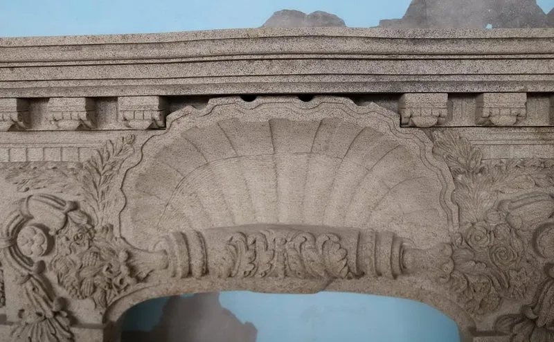 Casa Padrino Luxus Barock Sandstein Kaminumrandung Grau 207 x H. 151 cm