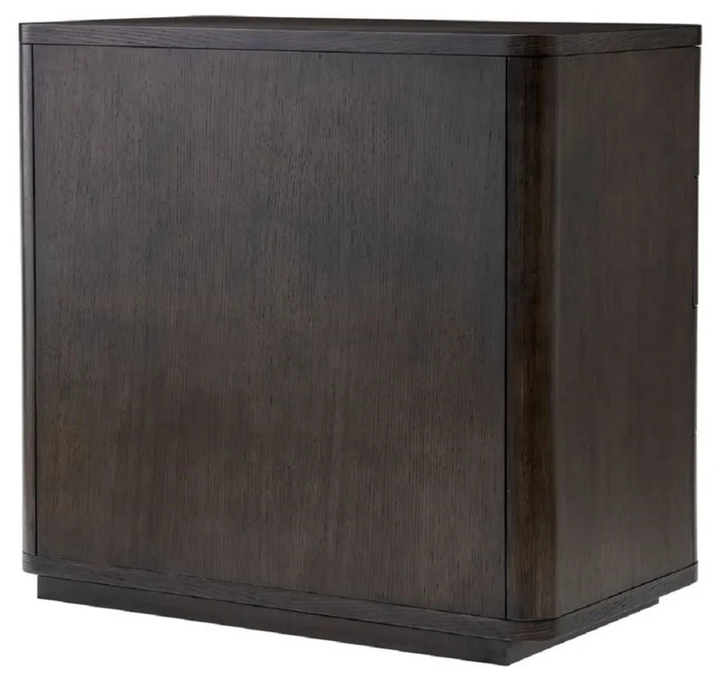 Casa Padrino Luxus Kommode mit 4 Schubladen Mokka / Messing 85 x 48,5 x H. 120,5 cm - Schlafzimmer Kommode - Schlafzimmer Möbel - Hotel Möbel - Luxus Möbel - Luxus Qualität