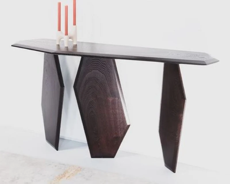 Casa Padrino Luxus Konsole Dunkelbraun 154 x 40 x H. 80 cm - Massivholz Konsolentisch - Wohnzimmer Möbel - Hotel Möbel - Luxus Möbel - Luxus Einrichtung