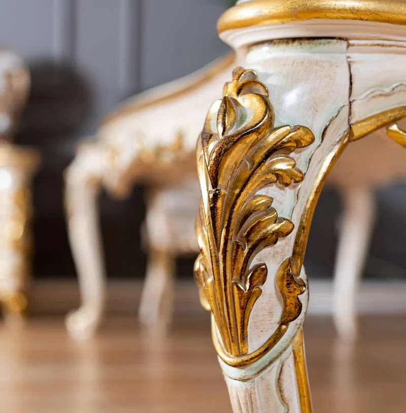 Pompöös by Casa Padrino Luxus Barock Esszimmer Set Provence Beige / Weiß / Gold - Pompööse Barockstil Esszimmermöbel designed by Harald Glööckler