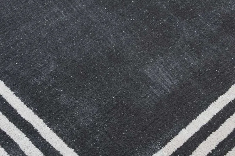 Casa Padrino Luxus Viskose Teppich Schwarz / Grau 160 x 230 cm - Rechteckiger Wohnzimmer Teppich - Moderner Schlafzimmer Teppich - Luxus Interior - Luxus Qualität