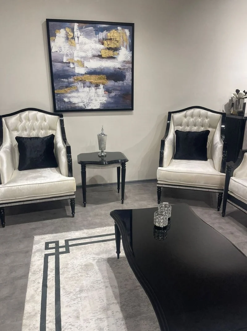 Casa Padrino Luxus Barock Beistelltisch Schwarz / Grau - Handgefertigter Massivholz Tisch im Barockstil - Luxus Wohnzimmer Möbel im Barockstil - Barock Möbel - Edel & Prunkvoll