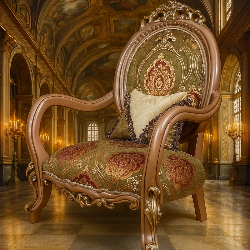Casa Padrino Luxus Barock Wohnzimmer Sessel mit Muster Grün / Bordeauxrot / Grau / Gold - Handgefertigter Barockstil Sessel - Luxus Wohnzimmer Möbel im Barockstil - Barock Möbel - Edel & Prunkvoll