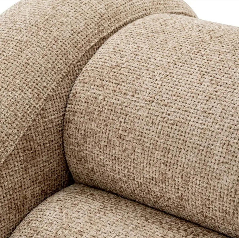 Casa Padrino Luxus Sessel Sandfarben / Schwarz 100 x 108 x H. 74 cm - Wohnzimmer Sessel - Hotel Sessel - Wohnzimmer Möbel - Luxus Möbel - Wohnzimmer Einrichtung - Luxus Einrichtung - Möbel Luxus