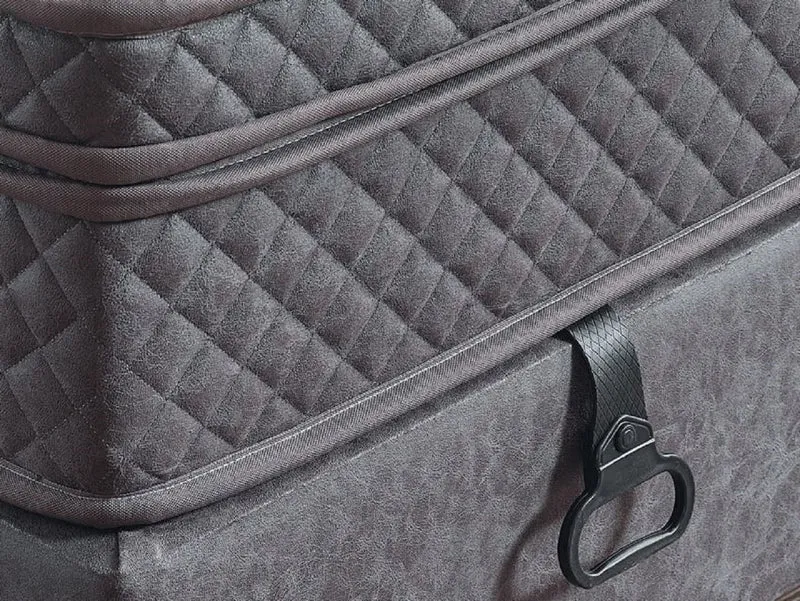 Casa Padrino Luxus Doppelbett Grau / Weiß / Silber 180 x 200 cm - Massivholz Bett mit Kopfteil und Matratze - Schlafzimmer Möbel - Hotel Möbel - Luxus Möbel - Luxus Einrichtung