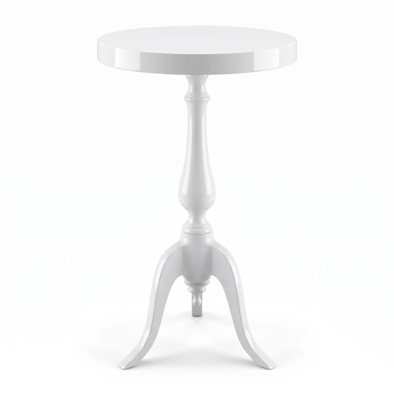 Casa Padrino Luxus Beistelltisch Weiß Ø 28 x H. 60 cm - Runder Aluminium Tisch - Wohnzimmer Möbel - Aluminium Möbel - Luxus Möbel