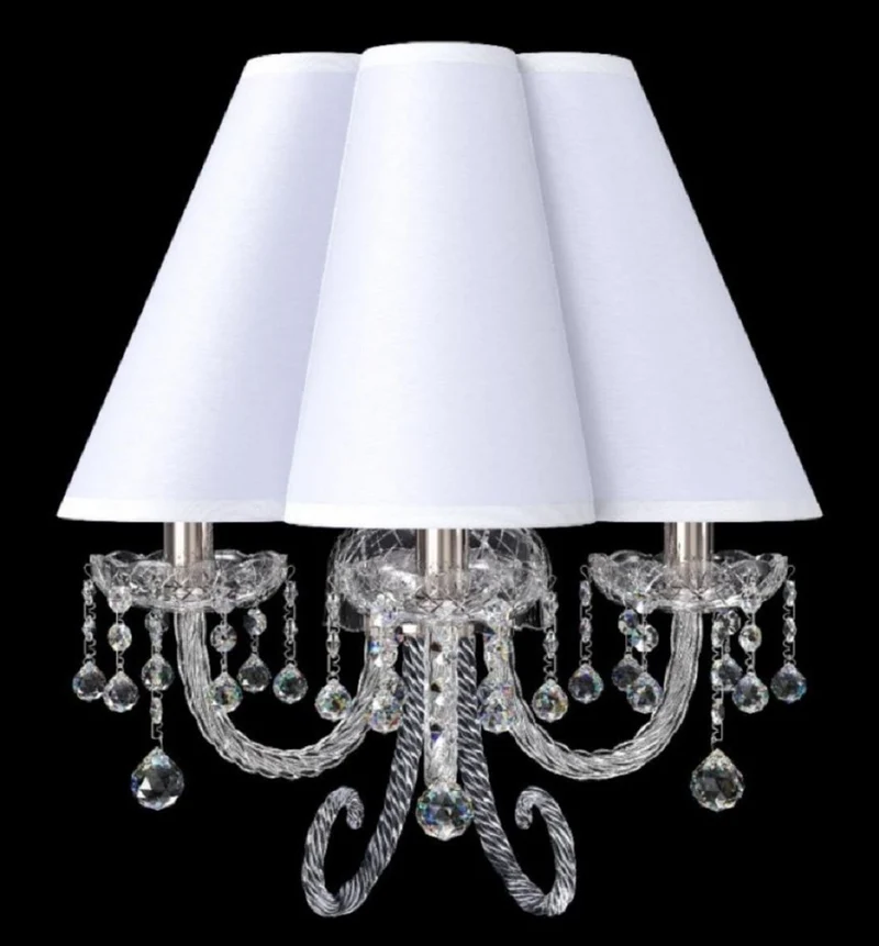 Casa Padrino Luxus Barock Kristall Wandleuchte Silber / Weiß 42 x 23 x H. 47 cm - Prunkvolle Wandlampe mit Böhmischem Kristallglas - Luxus Wandleuchten im Barockstil - Edel & Prunkvoll
