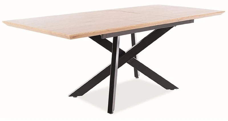 Casa Padrino Luxus Esstisch Naturfarben / Matt Schwarz 160-200 x 90 x H. 76 cm - Ausziehbarer Küchentisch - Esszimmer Möbel - Küchen Möbel - Luxus Möbel