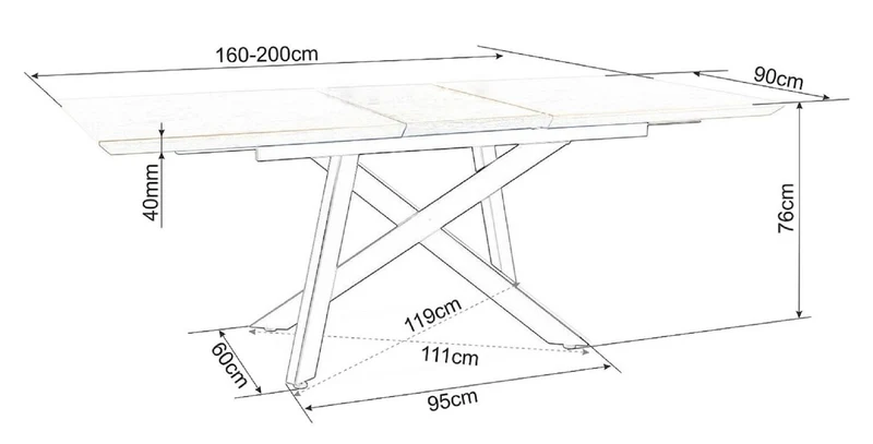 Casa Padrino Luxus Esstisch Naturfarben / Matt Schwarz 160-200 x 90 x H. 76 cm - Ausziehbarer Küchentisch - Esszimmer Möbel - Küchen Möbel - Luxus Möbel