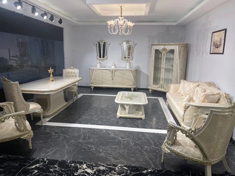Casa Padrino Luxus Barock Sideboard Beige / Grau / Gold - Barockstil Massivholz Schrank mit 4 Türen - Luxus Möbel im Barockstil - Barock Möbel - Edel & Prunkvoll