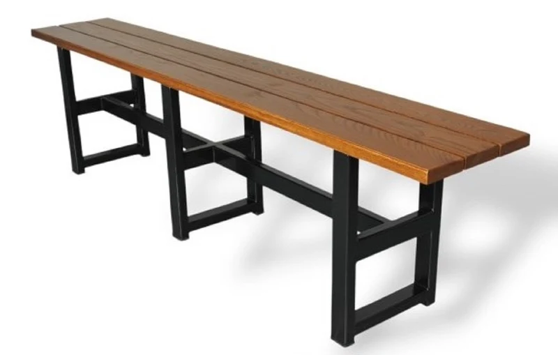 Casa Padrino Biergarten Industrie Stil Sitzbank Dunkelbraun / Schwarz 120 x 35 x H. 45 cm - Massivholz Bank - Biergarten Terrassen Gastronomie Möbel