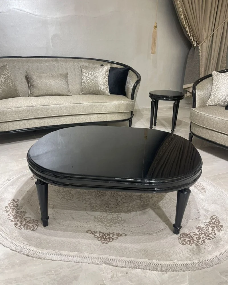 Casa Padrino Luxus Barock Couchtisch Schwarz - Ovaler Barockstil Wohnzimmertisch - Luxus Wohnzimmer Möbel im Barockstil - Barock Möbel - Edel & Prunkvoll