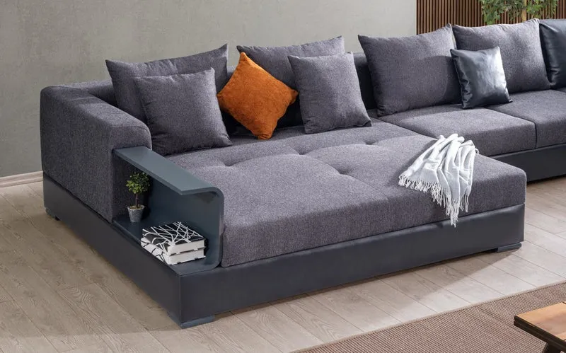 Casa Padrino Luxus Ecksofa Blau 445 x 370 cm - Wohnzimmer Sofa - Wohnzimmer Möbel - Luxus Möbel - Luxus Wohnzimmer Einrichtung