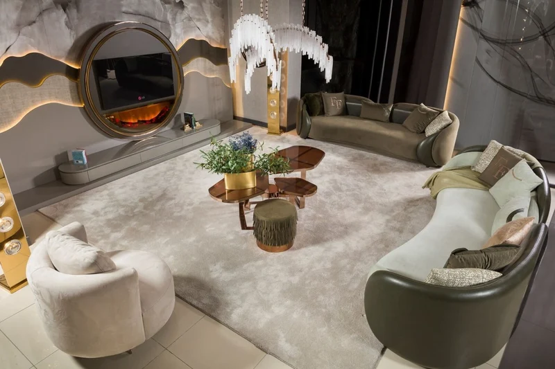 Casa Padrino Luxus Couchtisch Kupfer 175 x 120 x H. 55 cm - Wohnzimmertisch mit Glasplatten - Wohnzimmer Möbel - Hotel Möbel - Luxus Möbel - Luxus Kollektion