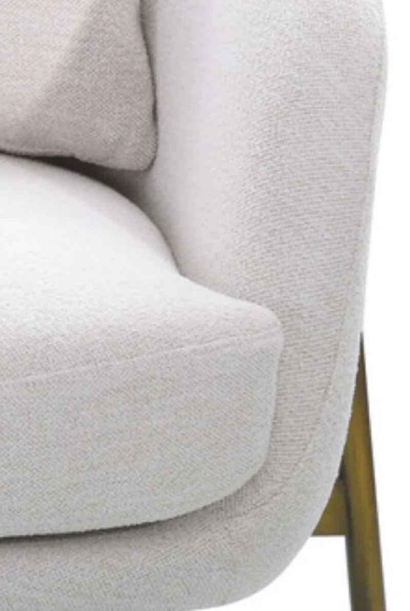 Casa Padrino Luxus Sessel Weiß / Antik Bronze 100,5 x 80 x H. 67 cm - Wohnzimmer Sessel - Hotel Sessel - Wohnzimmer Möbel - Hotel Möbel - Luxus Möbel - Luxus Einrichtung