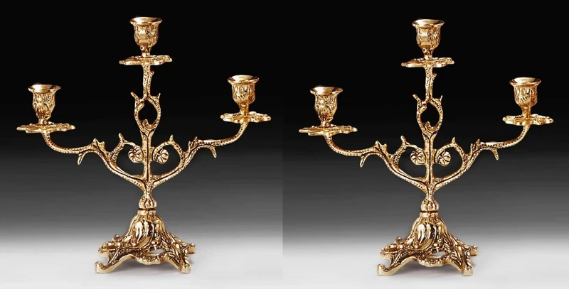 Casa Padrino Luxus Barock Kerzenhalter Set Gold 30 x H. 28 cm - Handgefertigte Barockstil Bronze Kerzenständer - Barock Deko Accessoires - Barock Interior - Barock Möbel - Edel & Prunkvoll