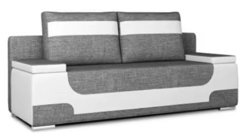 Casa Padrino Luxus Schlafsofa Grau / Weiß / Silber 200 x 92 x H. 90 cm - Wohnzimmer Sofa mit Schlaffunktion - Wohnzimmer Möbel - Luxus Möbel - Luxus Interior