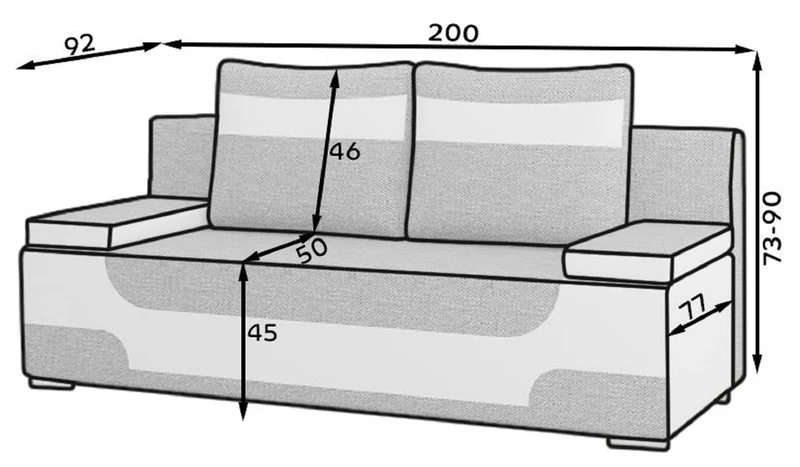 Casa Padrino Luxus Schlafsofa Grau / Weiß / Silber 200 x 92 x H. 90 cm - Wohnzimmer Sofa mit Schlaffunktion - Wohnzimmer Möbel - Luxus Möbel - Luxus Interior