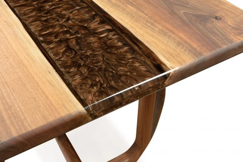 Casa Padrino Luxus Esstisch Braun 200 x 100 x H. 76 cm - Rechteckiger Küchentisch mit Epoxiharz - Esszimmer Möbel - Epoxiharz Möbel - Luxus Möbel