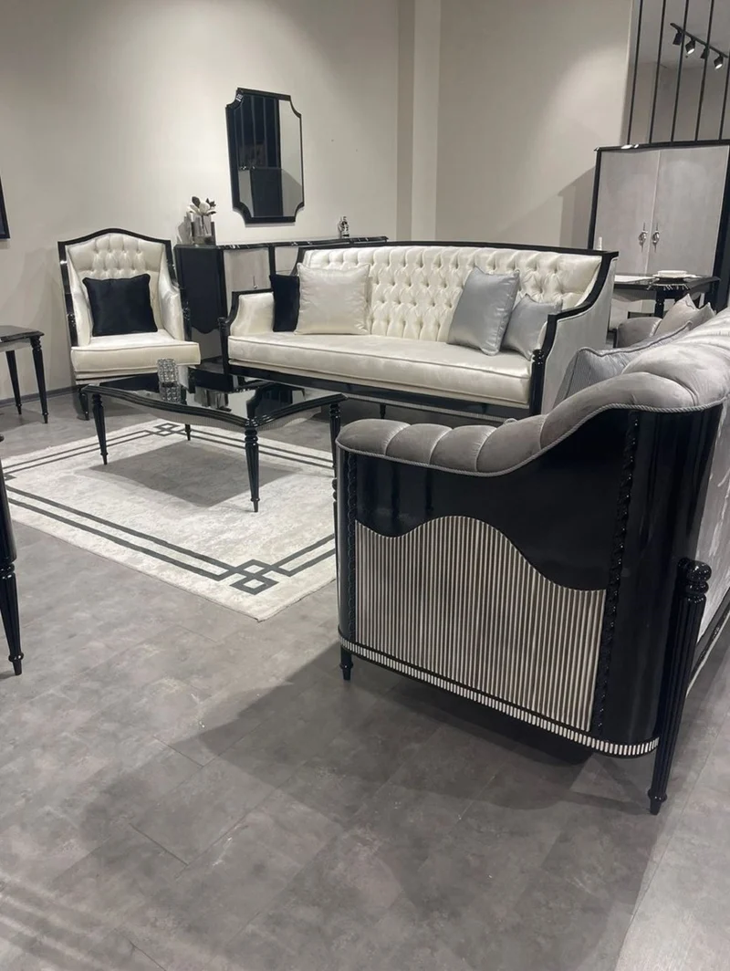 Casa Padrino Luxus Barock Wohnzimmer Sofa Gold / Schwarz / Grau - Handgefertigtes Barockstil Sofa - Luxus Wohnzimmer Möbel im Barockstil - Barock Möbel - Edel & Prunkvoll