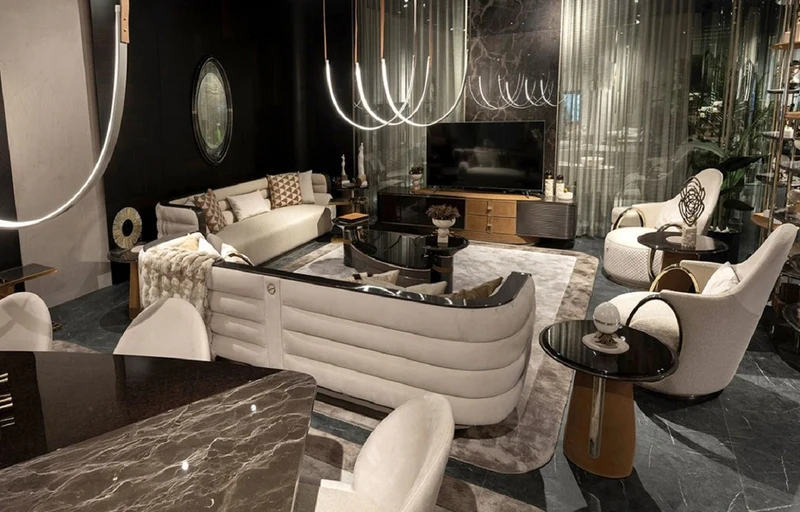 Casa Padrino Luxus Sessel Creme / Grau / Gold 72 x 90 x H. 105 cm - Wohnzimmer Sessel - Hotel Sessel - Wohnzimmer Möbel - Hotel Möbel - Luxus Möbel - Luxus Einrichtung