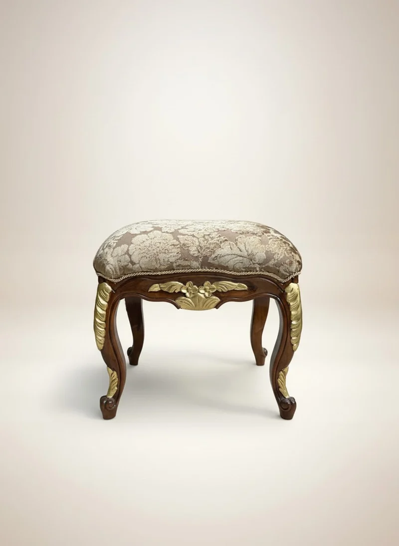Pompöös by Casa Padrino Luxus Barock Sitzhocker Braun / Gold - Pompööser Barock Hocker designed by Harald Glööckler - Pompööse Barock Möbel