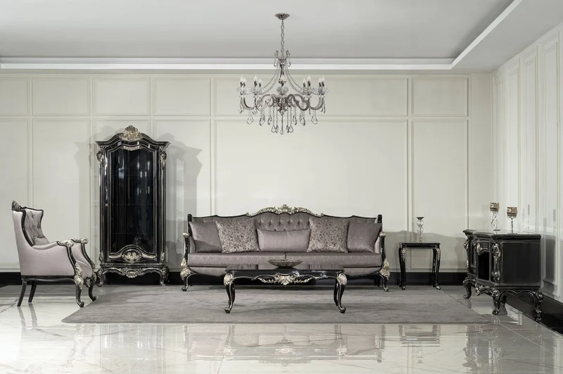 Casa Padrino Luxus Barock Beistelltisch Schwarz / Silber - Quadratischer Massivholz Tisch im Barockstil - Luxus Wohnzimmer Möbel im Barockstil - Barock Möbel - Edel & Prunkvoll