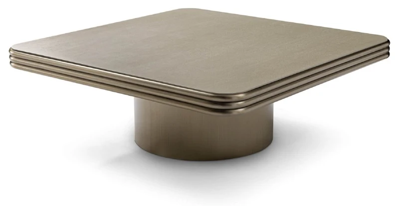 Casa Padrino Luxus Couchtisch Bronze 120 x 120 x H. 42,5 cm - Quadratischer Wohnzimmertisch - Wohnzimmer Möbel - Massivholz Möbel - Luxus Möbel - Luxus Einrichtung