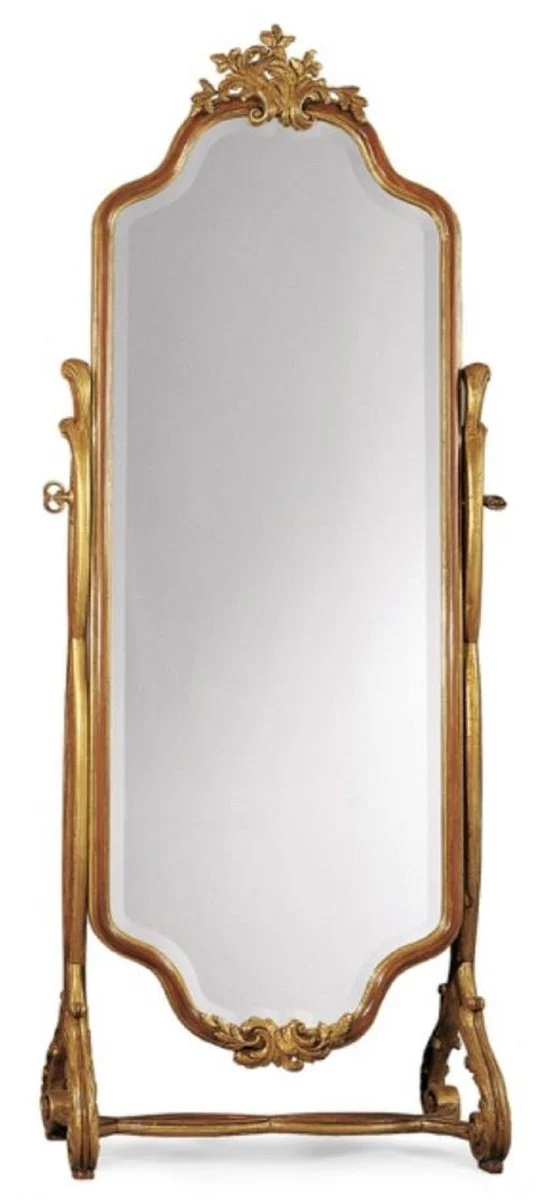 Casa Padrino Luxus Barock Standspiegel Gold - Schwenkbarer Barockstil Spiegel - Luxus Schlafzimmer Möbel im Barockstil - Barock Möbel - Luxus Qualität - Made in Italy