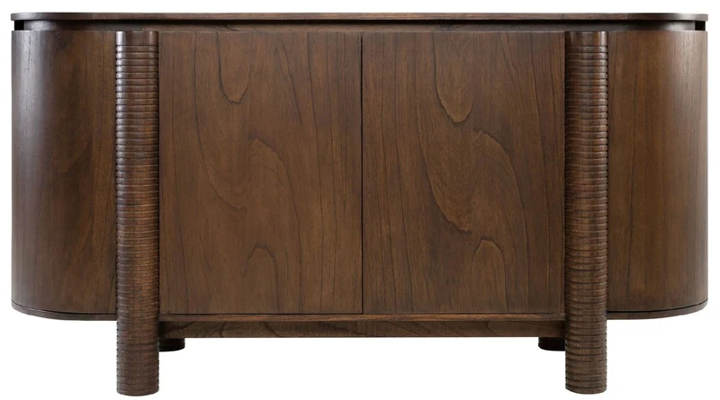 Casa Padrino Luxus Sideboard Dunkelbraun 160 x 49,5 x H. 82 cm - Massivholz Schrank mit 4 Türen - Massivholz Möbel - Luxus Möbel