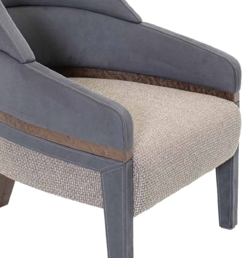 Casa Padrino Luxus Sessel Grau / Blau 74 x 73 x H. 83,5 cm - Wohnzimmer Sessel - Hotel Sessel - Wohnzimmer Möbel - Hotel Möbel - Luxus Möbel - Luxus Einrichtung