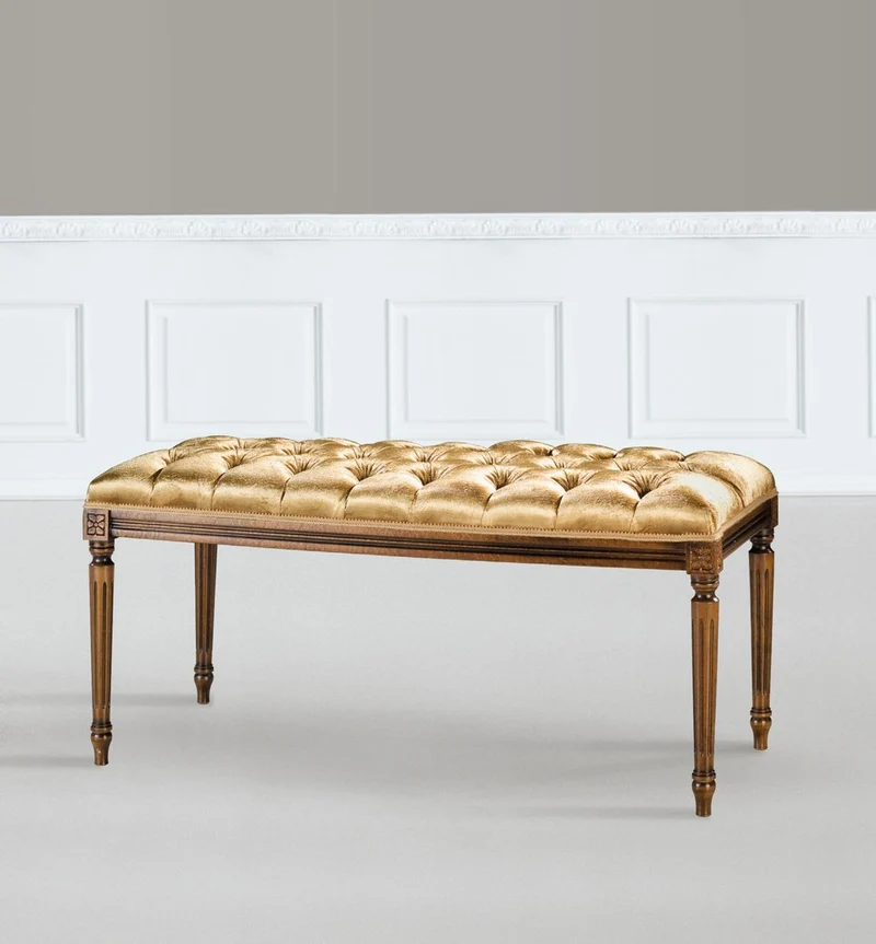 Casa Padrino Luxus Barock Sitzbank Gold / Braun - Handgefertigte Bank im Barockstil - Italienische Barock Möbel - Luxus Möbel im Barockstil - Luxus Qualität - Made in Italy