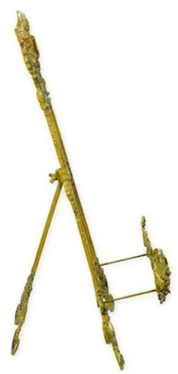 Casa Padrino Jugendstil Staffelei Grün / Mehrfarbig H. 59 cm - Nostalgische Gusseisen Staffelei mit ausklappbarem Ständer - Barock & Jugendstil Deko Accessoires