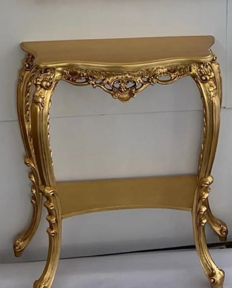 Casa Padrino Luxus Barock Konsole Gold - Prunkvoller Massivholz Konsolentisch - Handgefertigte Luxus Barock Möbel - Luxus Qualität - Made in Italy