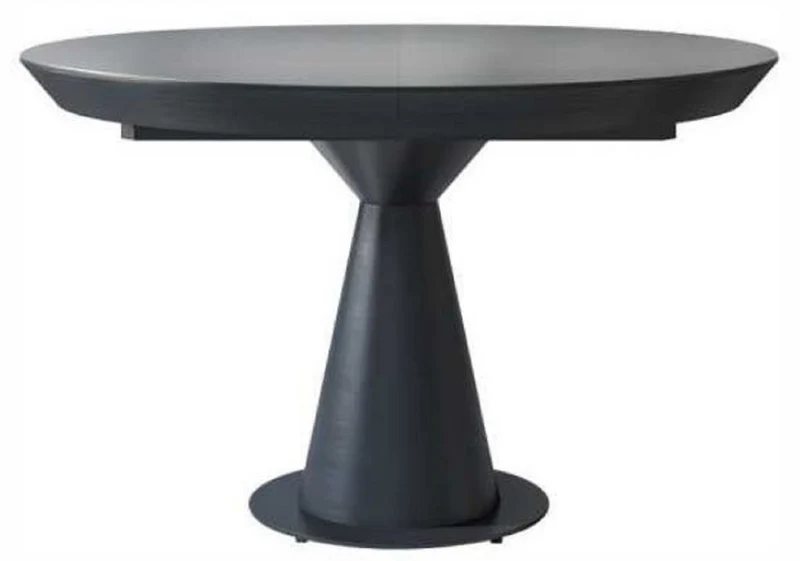Casa Padrino Luxus Art Deco Esstisch Matt Schwarz 125-175 x 125 x H. 78 cm - Ausziehbarer Massivholz Küchentisch mit runder Tischplatte - Esszimmer Möbel - Art Deco Möbel - Luxus Möbel