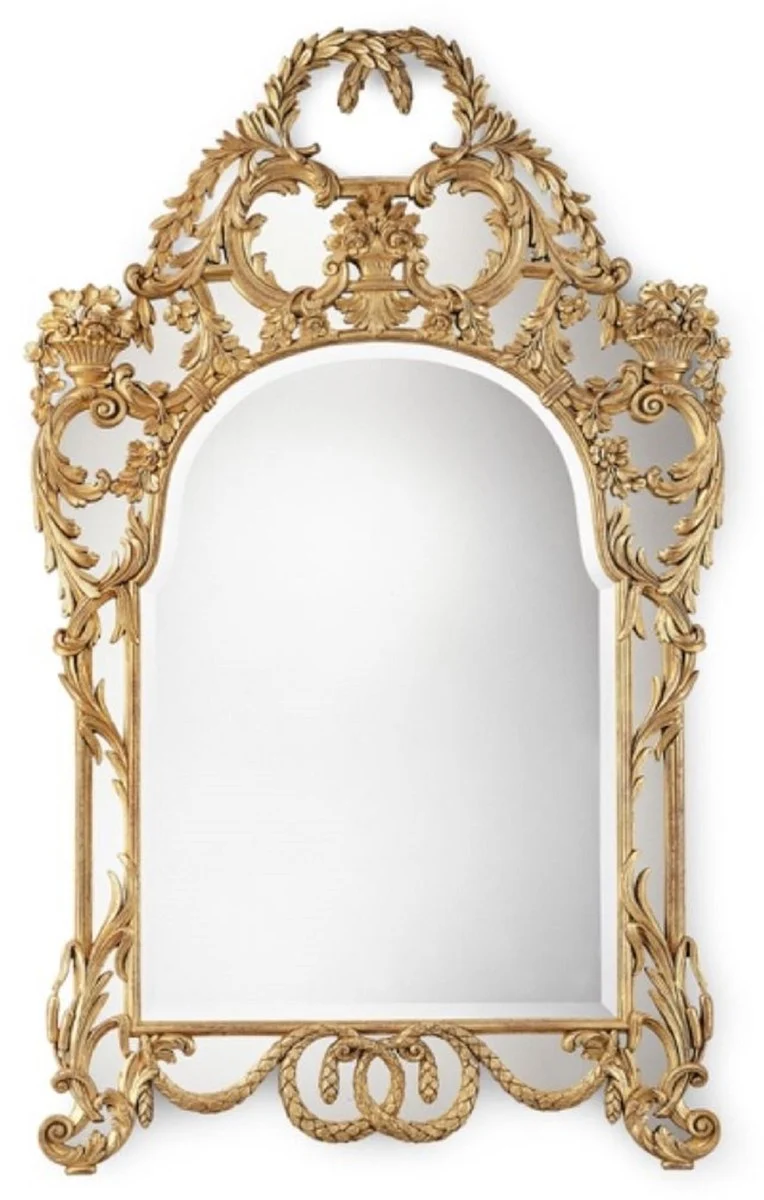 Casa Padrino Luxus Barock Spiegel Gold - Handgefertigter italienischer Barockstil Wandspiegel - Luxus Möbel im Barockstil - Prunkvolle Barock Möbel - Made in Italy - Luxus Kollektion