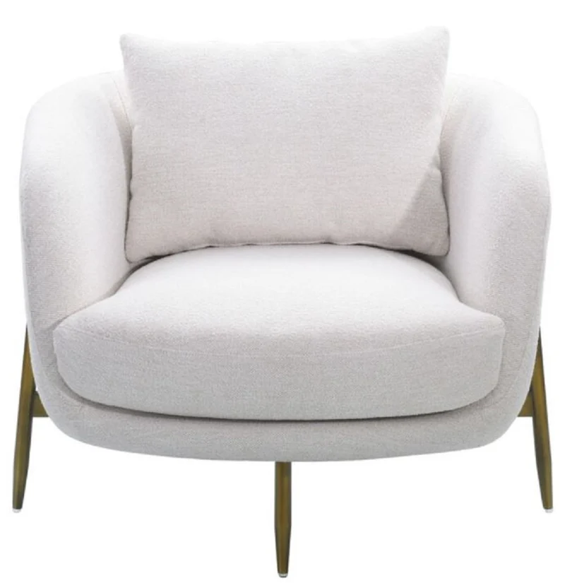 Casa Padrino Luxus Sessel Weiß / Antik Bronze 85,5 x 77 x H. 67 cm - Wohnzimmer Sessel - Hotel Sessel - Wohnzimmer Möbel - Hotel Möbel - Luxus Möbel - Luxus Einrichtung