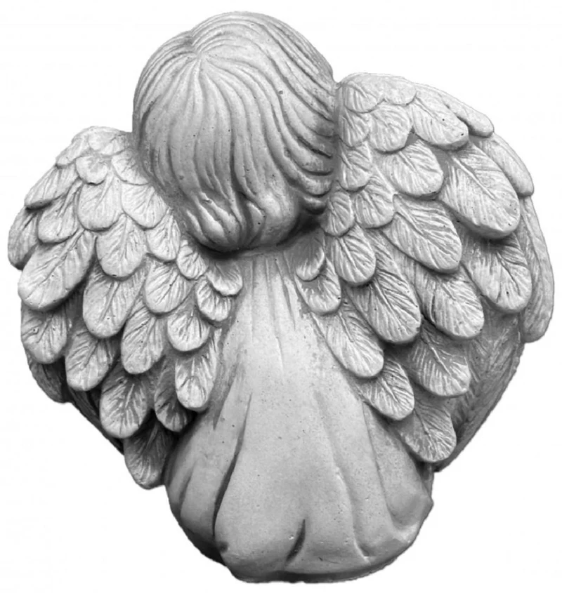 Casa Padrino Jugendstil Deko Skulptur Engel mit Teelichthalter Grau 14 x 8 x H. 22 cm - Elegante Deko Stein Figur - Wohnzimmer Deko - Garten Deko - Barock & Jugendstil Deko Accessoires