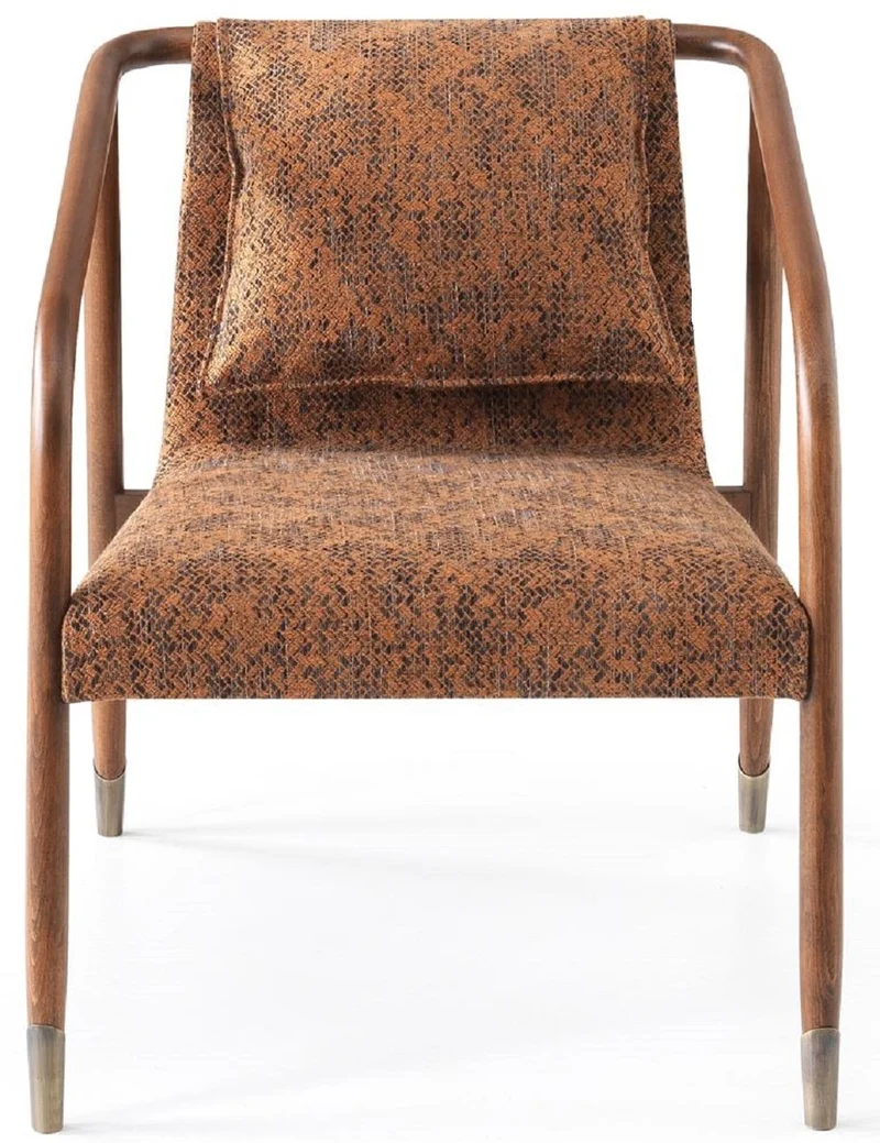 Casa Padrino Luxus Sessel Braun 63 x 83 x H. 77 cm - Wohnzimmer Sessel - Hotel Sessel - Wohnzimmer Möbel - Hotel Möbel - Luxus Möbel - Luxus Einrichtung