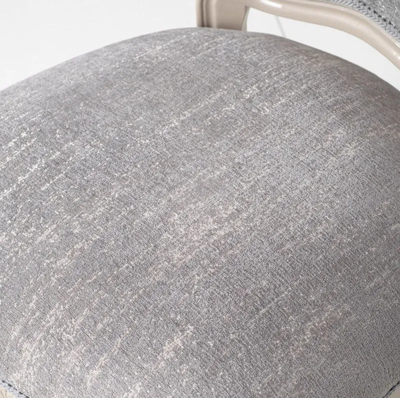 Casa Padrino Luxus Barock Esszimmer Stuhl 6er Set Grau / Hochglanz Beige 49,5 x 57 x H. 102,5 cm - Barockstil Küchen Stühle - Prunkvolle Luxus Esszimmer Möbel im Barockstil - Edel & Prunkvoll