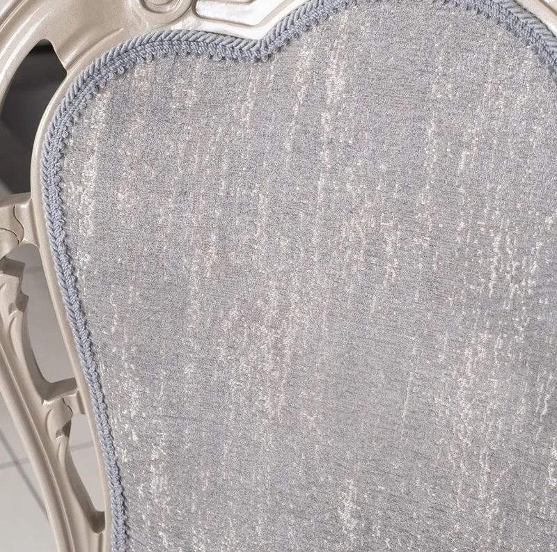 Casa Padrino Luxus Barock Esszimmer Stuhl 6er Set Grau / Hochglanz Beige 49,5 x 57 x H. 102,5 cm - Barockstil Küchen Stühle - Prunkvolle Luxus Esszimmer Möbel im Barockstil - Edel & Prunkvoll