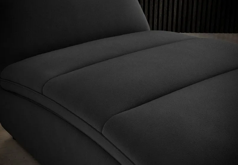 Casa Padrino Luxus Chaiselongue mit Kopfkissen Schwarz 85 x 170 x H. 92 cm - Wohnzimmer Liegesessel - Relexliege - Recamiere - Wohnzimmer Möbel - Luxus Möbel