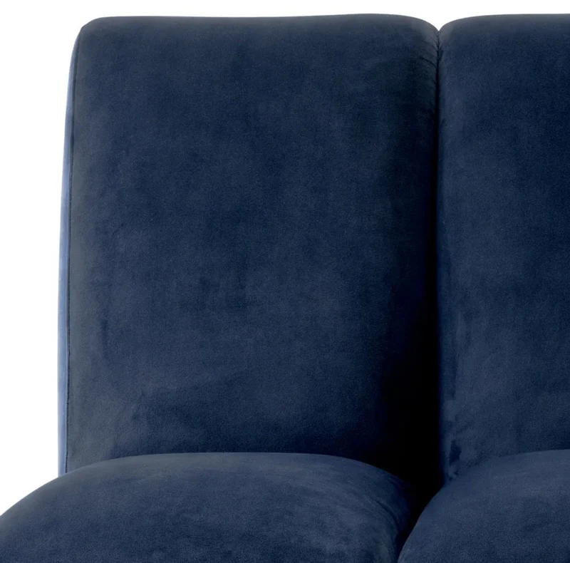 Casa Padrino Luxus Samt Sofa Element Mitternachtsblau / Schwarz 108,5 x 94,5 x H. 83 cm - Erweiterbares Wohnzimmer Sofa - Wohnzimmer Möbel - Luxus Möbel