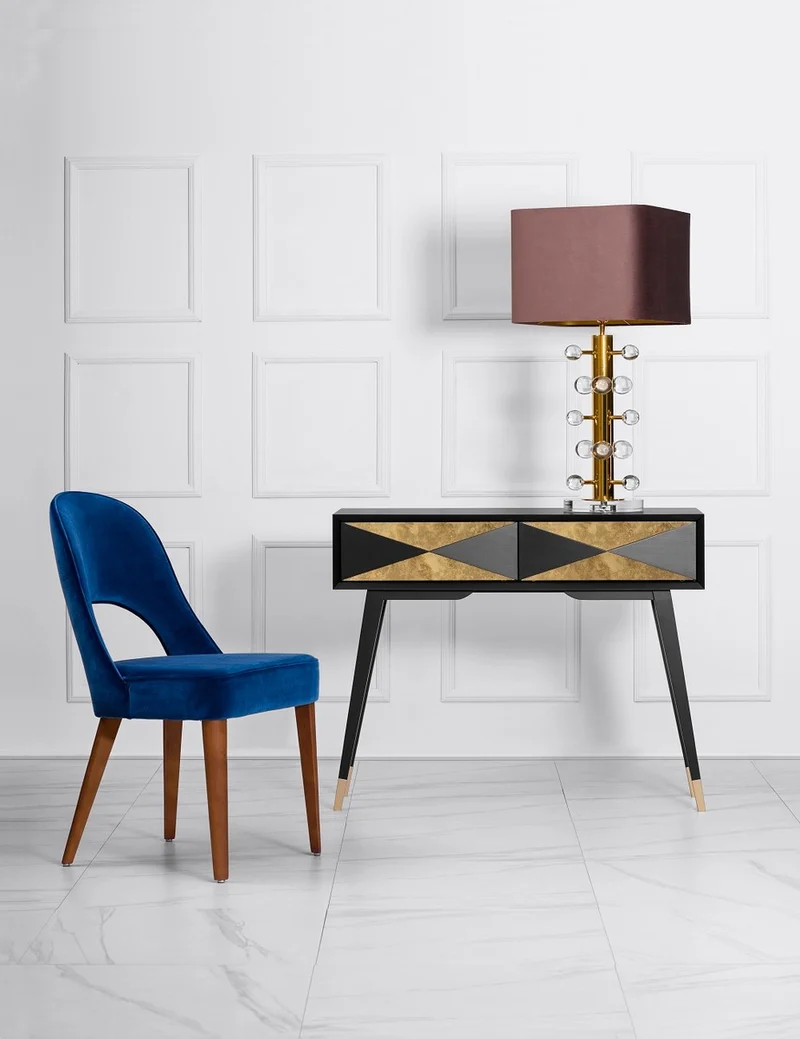 Casa Padrino Luxus Konsole Matt Schwarz / Antik Gold / Gold 100 x 35 x H. 80 cm - Verspiegelter Massivholz Konsolentisch mit 2 Schubladen - Luxus Möbel - Luxus Einrichtung